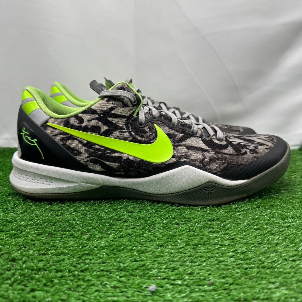 Nike Kobe 8 Graffiti Men's Size 9 No Box 555035-100 Black Gray Neon Basketball